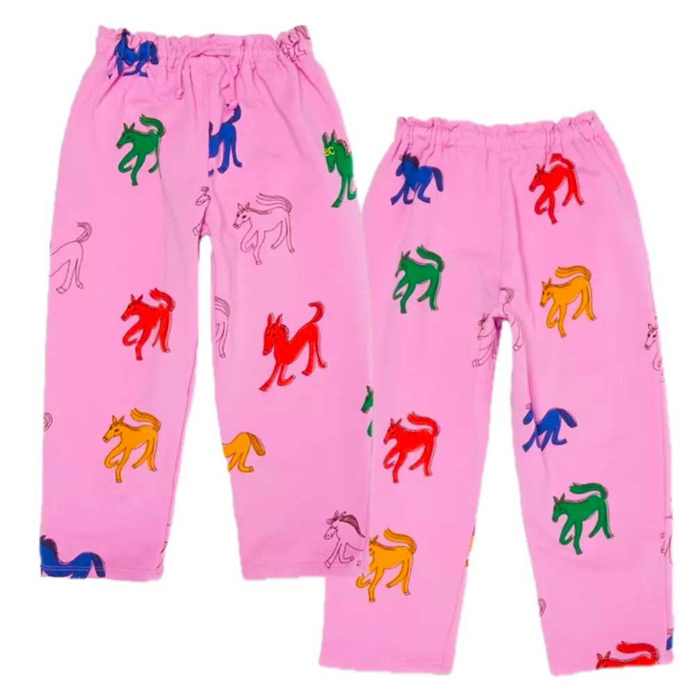 NEW BOBO CHOSES- PINK horse jogger pants NWT 8/9Y